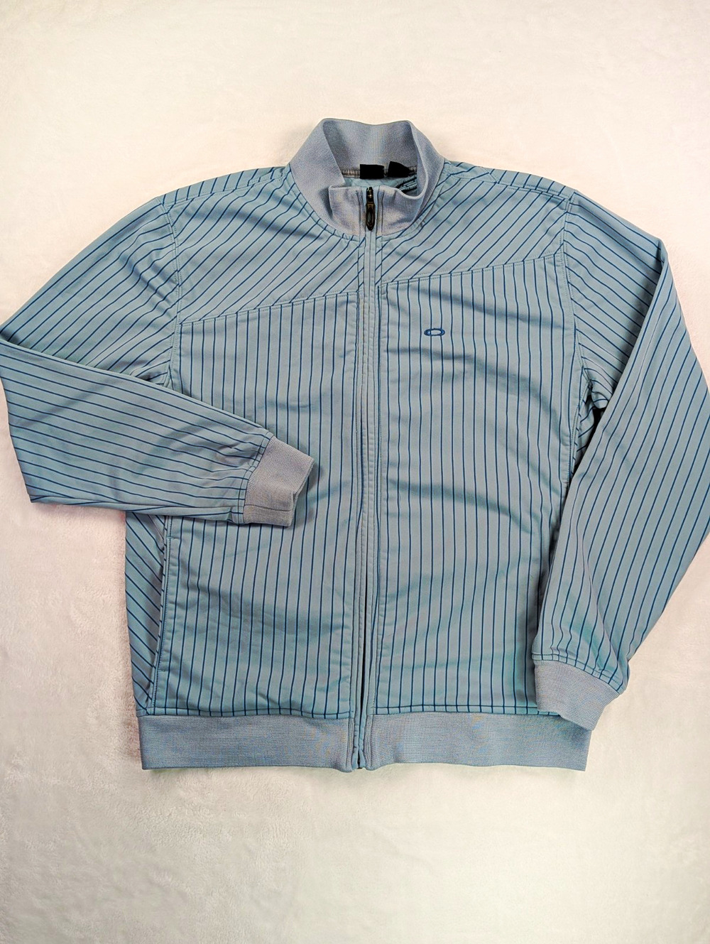 VTG Oakley Fall 2009 Pinstripe Track Jacket Men's L Full-Zip Gorpcore Y2K Style